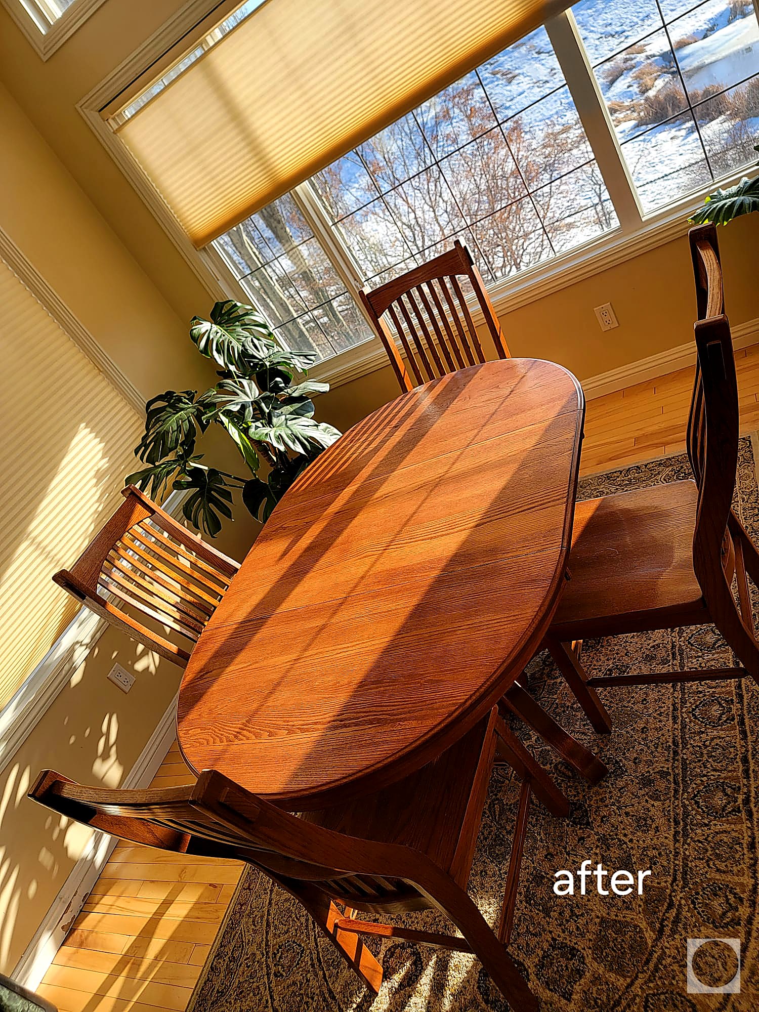 Round dining table refinished
